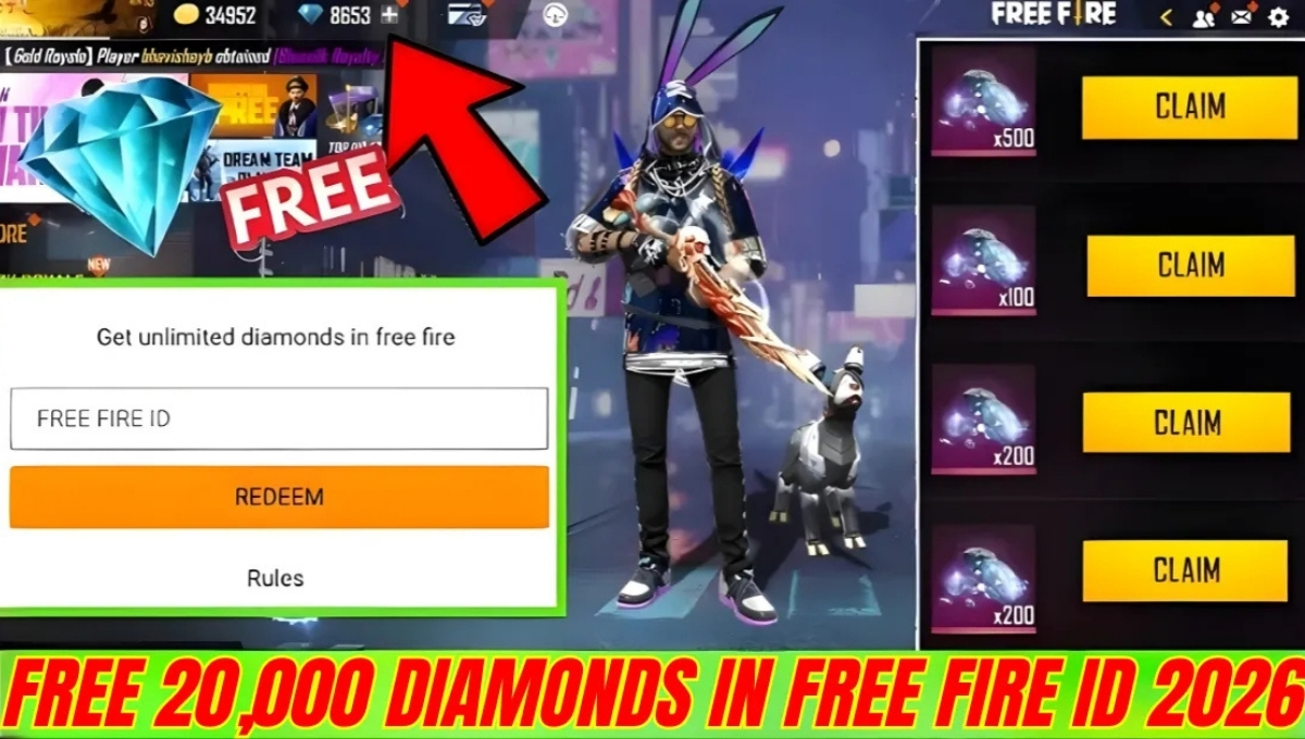 Free 20,000 Diamonds in Free Fire ID