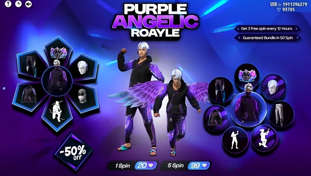 Purple Angelic Royale Event Free Fire