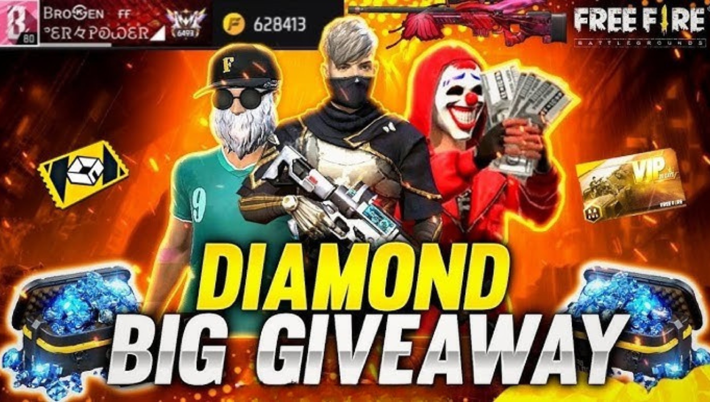 Free Fire Diamonds Giveaway