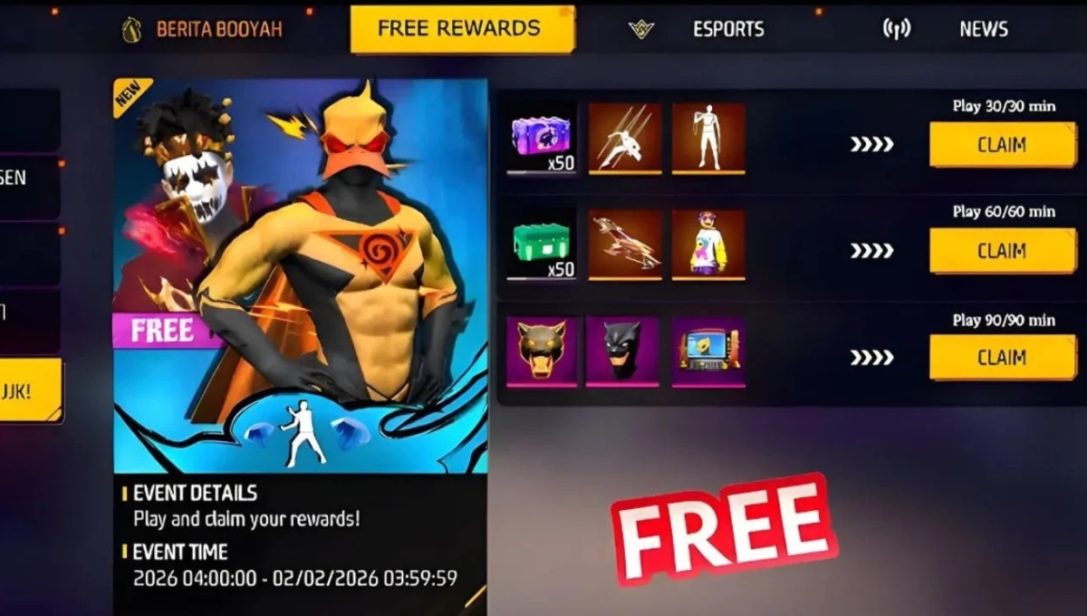 Free Fire Daily Rewards