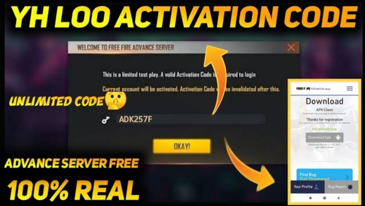 Free Fire Advance Server Activation Code Link 