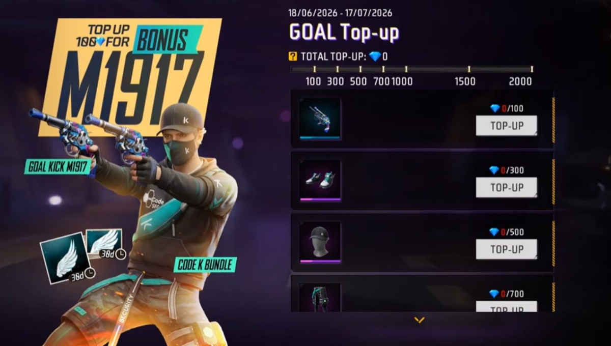 Free Fire MAX Goal Top-Up Event
