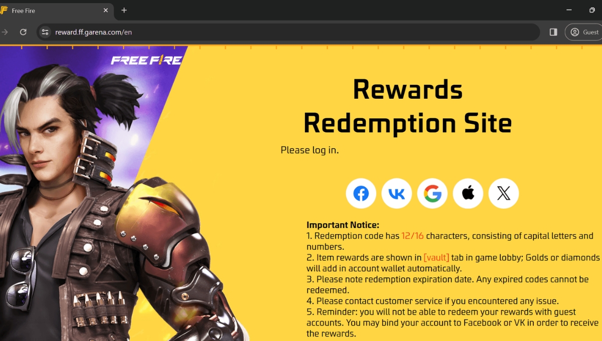 Free Fire Redeem Code